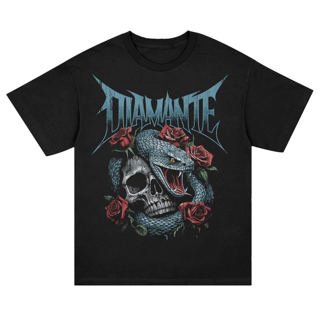 DIAMANTE - 'Snakebite' Black Tee