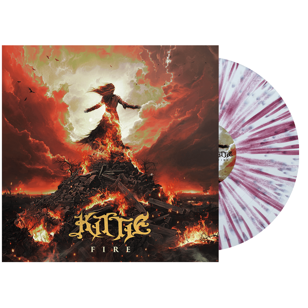 Kittie (Fire) Bone White Oxblood Splatter Vinyl